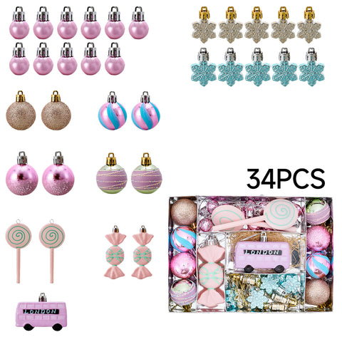 34-Piece Christmas Ornaments for Christmas Tree Decorations, IF320034