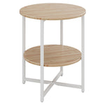 Livingandhome Small Round Coffee Table with 2 Tier, ZH1307