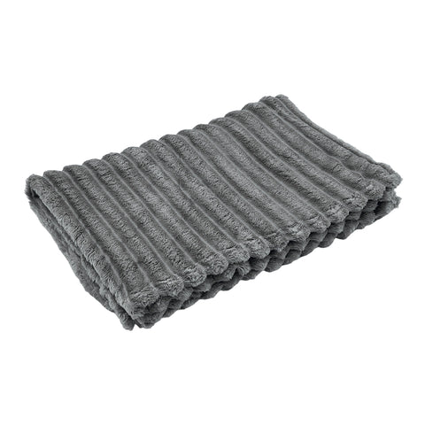 Reversible Fluffy Striped Throw Blanket, HT390242
