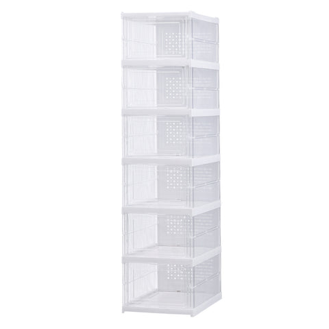 6-Tier Transparent Foldable Shoe Storage Box, LY0096