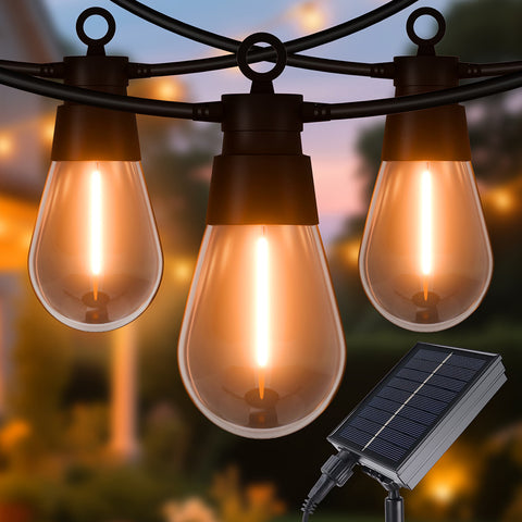 LED Solar Bulb String Lights, 6.5m, 10 bulbs, 1800K, AJ1004