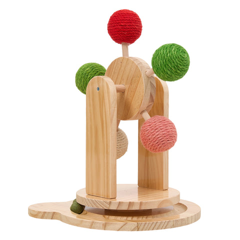 Cat Scratching Toy with Rotating Sisal Balls and Catnip Balls, PT080007