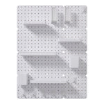 Livingandhome White Pegboard Wall Storage Rack, WZ0091