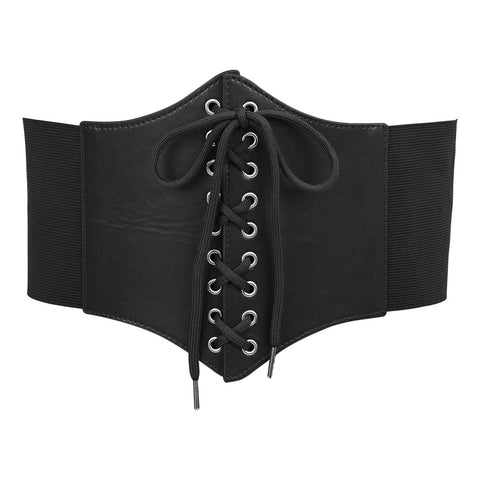 Lace-Up Elastic Corset Waspie Wide Belt, DQ0047 (Ver.2)