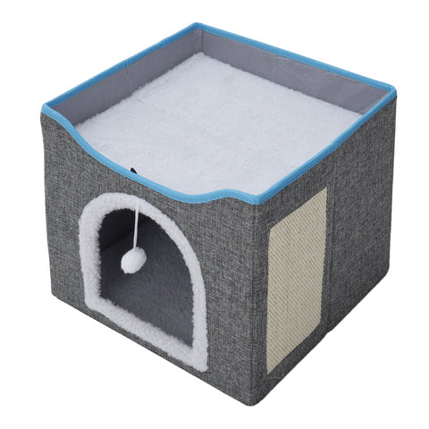 Lifeideas Foldable Multifunctional Cat Bed with Scratching Pad, WF0150