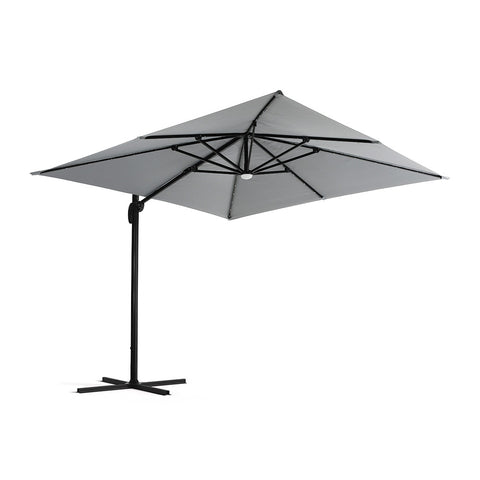 Garden Sanctuary Square Cantilever Parasol with Solar-Powered LED Lights, LG1268
