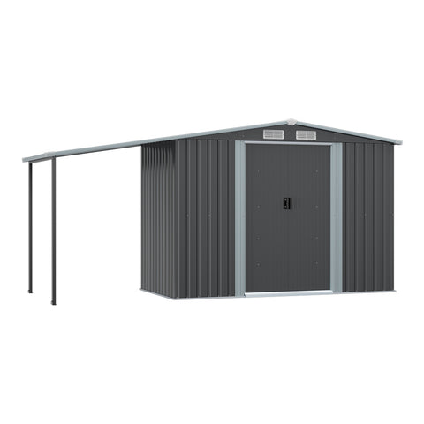 Outdoor Metal Storage Shed with Lean-to, PM1307PM1308PM1309