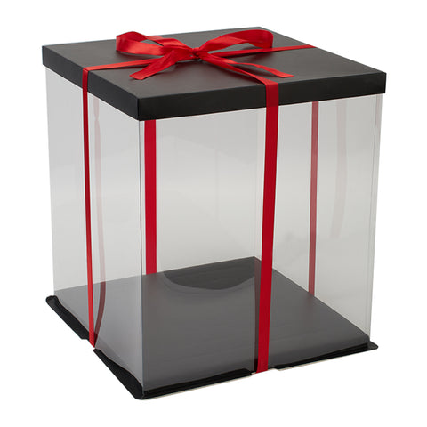 Clear Plastic Cake Gift Box with Ribbon, SC1509
