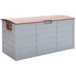 Wasserdichte Kunststoff-Gartenbox mit Rollen – 290L Stauraum, wetterfest, in Braun [Gartenbox Kunststoff braun 290L mit Rollen wetterfest], AI0374(DE)