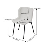 2Pcs Teddy Fleece Upholstered Dining Chair, ZH1712