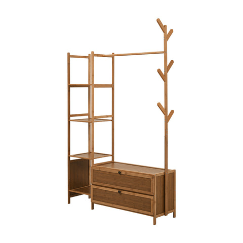 Multi-functional Wooden Coat Rack with Storage Cabinets, FB250006 (VER.2)