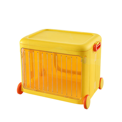Foldable Kids Toy Storage Box Trolley With Lid and Wheels, SC1546