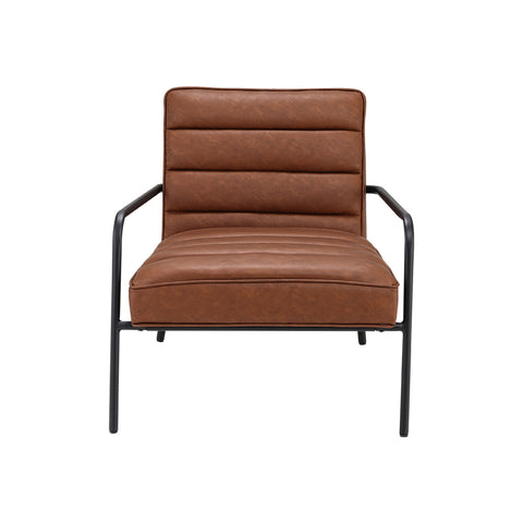 Livingandhome Leisure Soft PU Leather Cushioned Accent Armchair with Metal Frame, ZH1723
