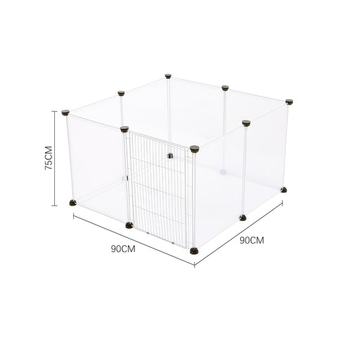 8 Panels Portable Clear Pet Playpen Fence with Door, CT0651 (Ver.2)