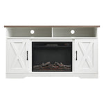 Livingandhome Recessed Electric Fireplace TV Stand with Timer and Remote, PM1344PM1345