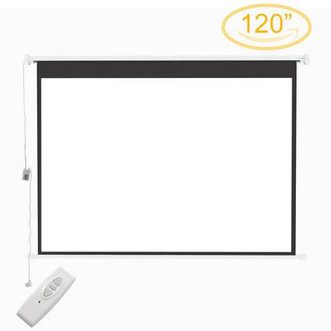 Livingandhome Wall Mount Electric Projector Screen for Home Theater Movie, AI0366