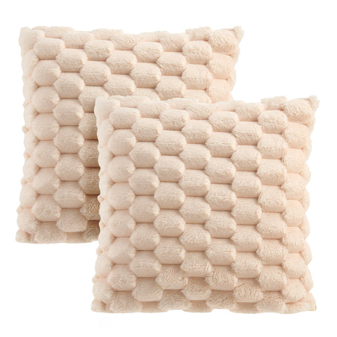 2Pcs Cozy Soft Plush Throw Pillow Cushion Covers, HT390033