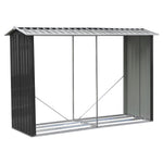 Livingandhome Outdoor Garden Steel Log Storage Shed Anthracite, PM1252