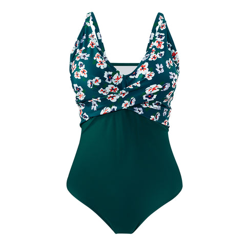 V-Neck One-Piece Swimsuit, CC060021