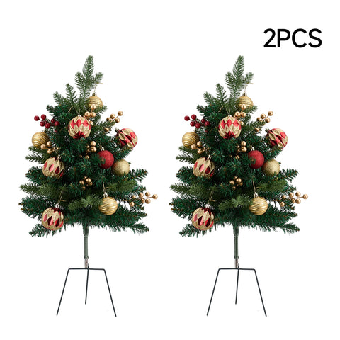 2-Pack Artificial Christmas Trees with Decorations and LED Lights, IF070178 (Ver.2)