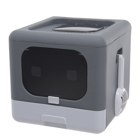 Lifeideas Full Enclosed Cat Toilet Litter Box in Grey, CT0800