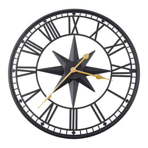 Metal Minimalist Roman Numerals Wall Clock, HF070120 (Ver.2)