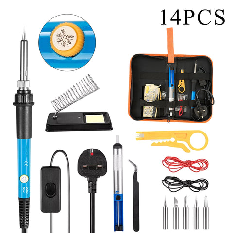 14 in 1 Adjustable Temperature Electric Soldering Iron Kit, GT140049