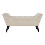 Soft Linen Upholstered Bench with Wooden Legs, ZH1680
