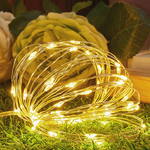 Livingandhome 5M Fairy String Lights, 3000K, Powered by 3 AA Batteries, AJ0189