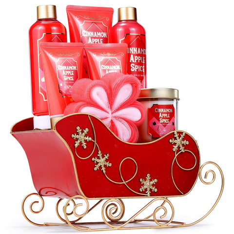 8 Piece Cinnamon Apple Spice Bath and Spa Gift Set for Xmas, AJ0048