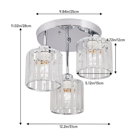 3-Light Crystal Ceiling Light, LG1664