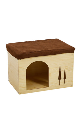 Wooden Cat House Bed, FI1185