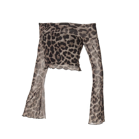 Sexy Slim Flared Sleeve Backless Crop Top, CC060294
