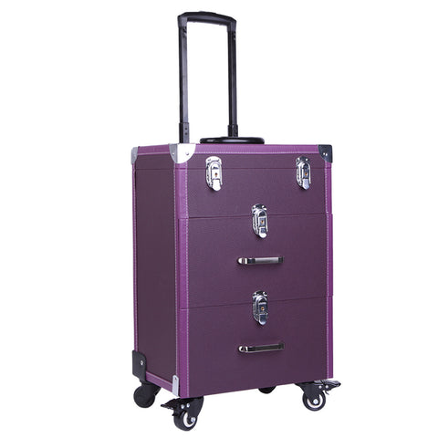 Livingandhome 2 Drawers Portable Cosmetic Makeup Travel Case, HG0342