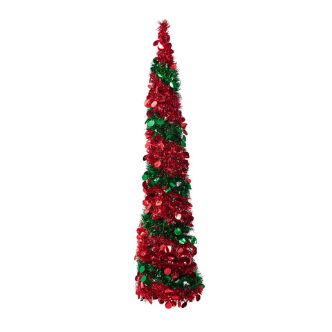 5ft Decorative Pop-up Artificial Tinsel Christmas Trees, SP3061