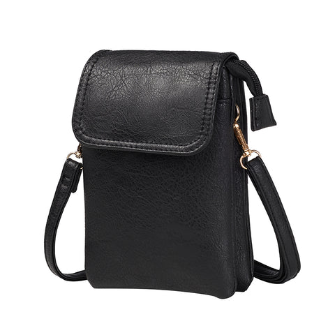 Leather Textured Cell Phone Crossbody Bag with Adjustable Shoulder Strap, CB300107