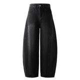 Stylish Wide-Leg Curved Knife Jeans with Pockets, CC061917
