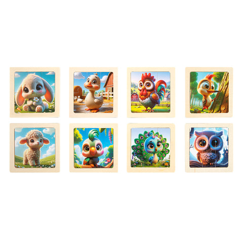 Wooden Toddler Animals Cognitive Jigsaw Puzzle Set, SI0100