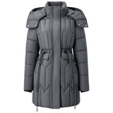 Polyester Quilted Coat with Detachable Hood, CC061991