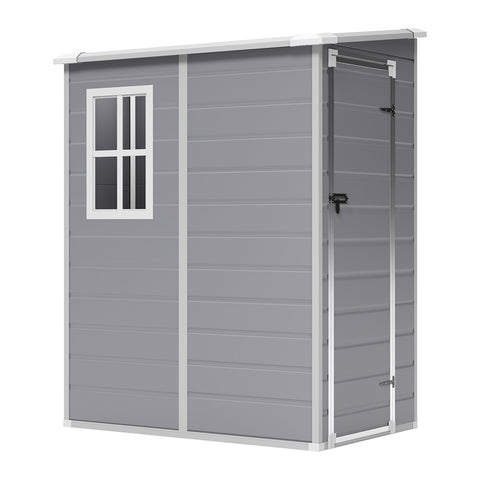 5X4FT Garden Plastic Storage Shed with Lockable Door, PM1716PM1717
