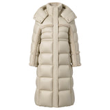 100% Nylon Long Puffer Coat with Hood & Pockets, CC062016