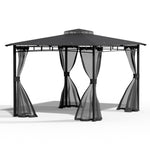 12 x 10FT Metal Frame Patio Gazebo with Curtains, LG1513