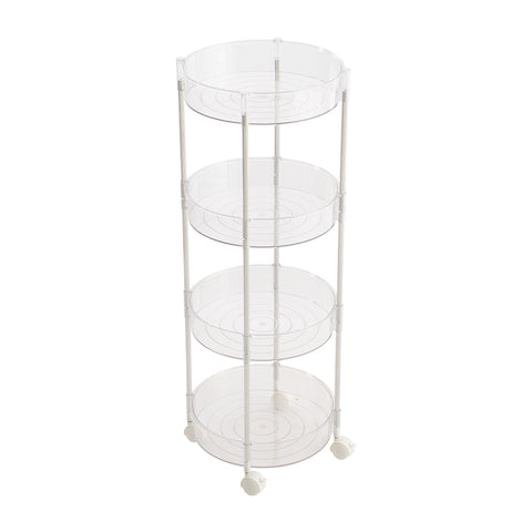 4-Tier Transparent Rolling Storage Cart, HM070229