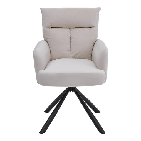Livingandhome Modern Upholstered Swivel Armchair with Black Legs, XY0657