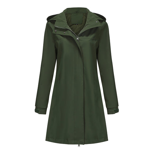 Long Trench Coat with Detachable Hood, CC060856