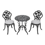 Livingandhome 3pcs Cast Aluminum Outdoor Bistro Dining Set, AI1286