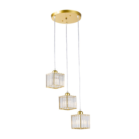 3-Light Crystal Ceiling Pendant Light Fixture, LI040016 (Ver.2)