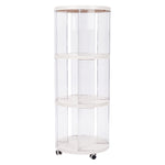 3-Tier Plastic Round Bookshelf with Wheels, FL070013 (Ver.2)