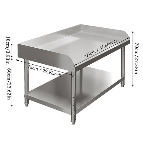 Commercial Stainless Steel Prep Table with Backsplash and Sidesplashes, AI1569