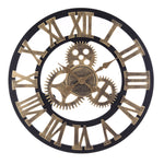 Goldene Wanduhr in Industrie-Stil aus MDF, HF070512 (DE)